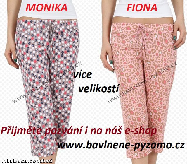 Dámské capri kalhoty pyžamové, i na denní nošení