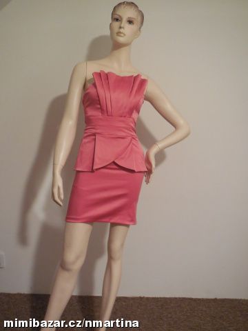 Miss selfridge pružné peplum saténové šaty V.36