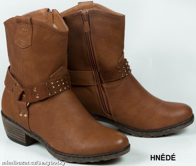 Hnědé kotníčkové zimní kozačky vel. 36 - 299kč