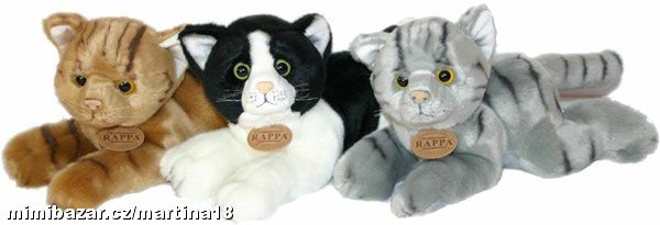 *** PLYŠOVÁ KOČKA 25cm ležící *** šedá