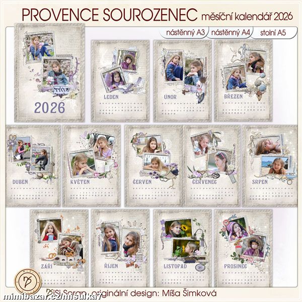 Kalendář 2026 - Provence pro sourozence