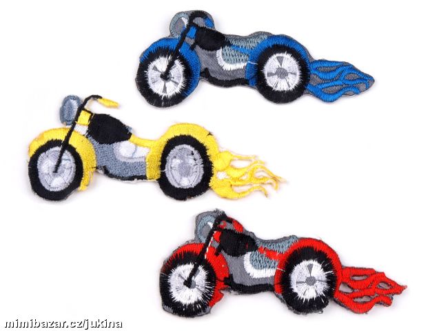 ***NAŽEHLOVAČKA MOTORKA ***modrá, žlutá, červená