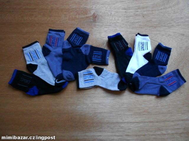 BAVLNĚNÉ SPORT PONOŽKY - 5 PÁRŮ