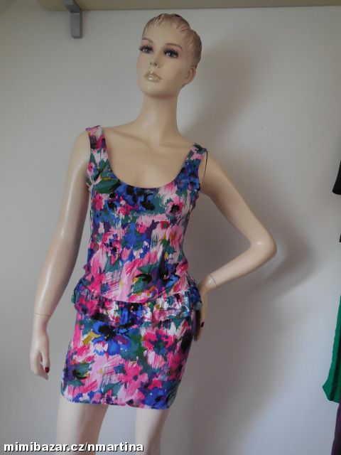 Miss selfridge pružné šaty s peplum volánem V.36