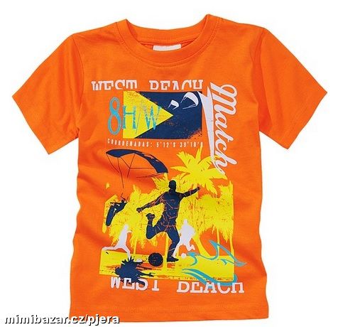 Oranžové tričko s obrázkem - výprodej