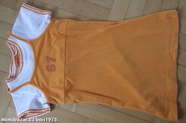 Oranžové bavlněné šaty, vel. 140cm