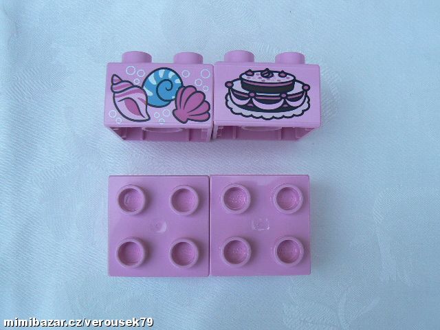 Duplo 2x2 světle růžové s potiskem