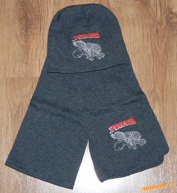 Čepice + šála SPIDERMAN vel.4-8 let