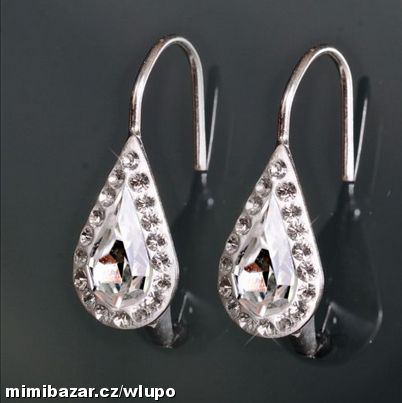 Reina kapka Crystal - náušnice stříbro-SKLADEM