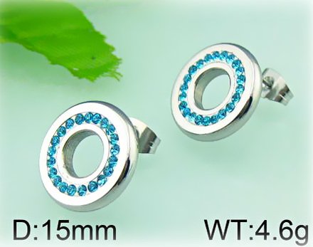 NÁUŠNIČKY Z CHIR.OCELI S TYRKYSOVÝMI ZIRKONY-SKLAD