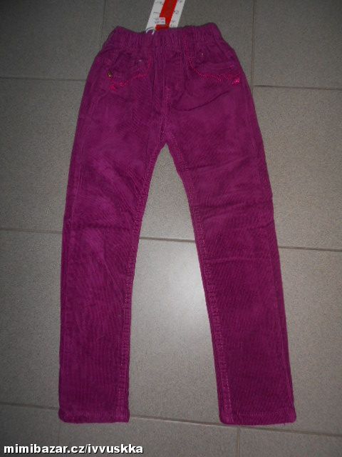 manšestrové kalhoty s flísem