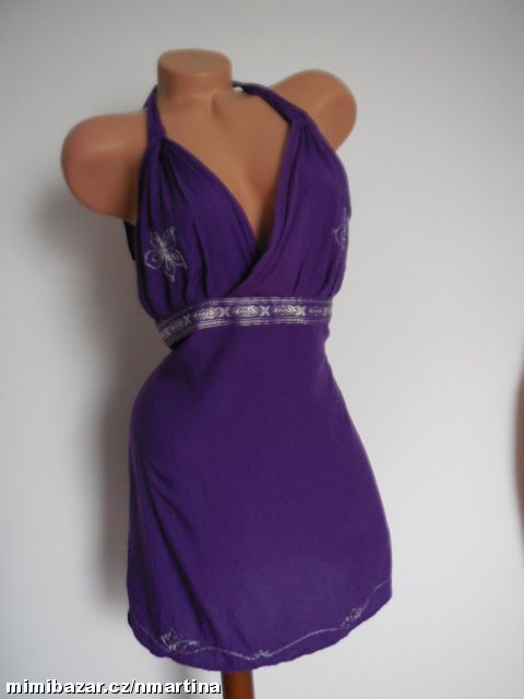 Fialové zavazovací šaty V.S