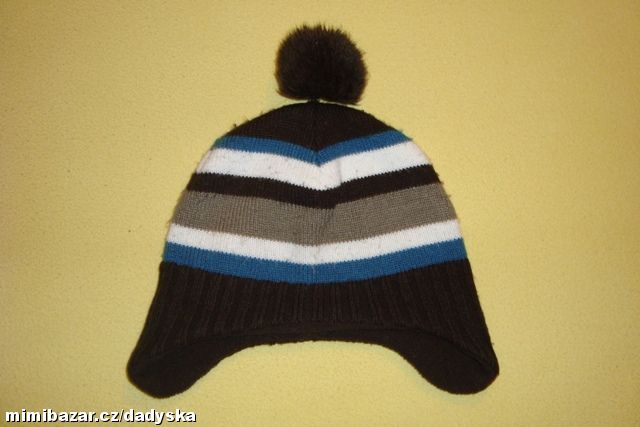 Pruhovaná čepice H&M s bambulí vel.104-116