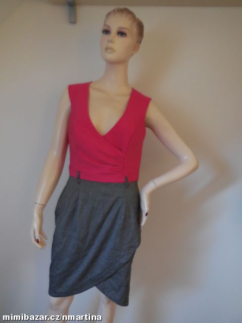 Šedorůžové šaty NEW LOOK, v.38-40