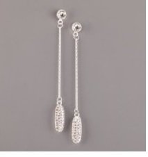 Náušnice řetízkové Bagetky - Ag925 SKLADEM