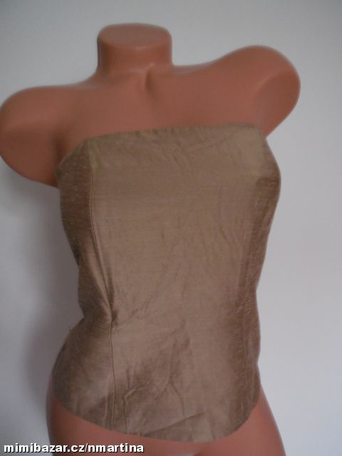 Celorozepínací zlatý korzetový top NEXT, v.36
