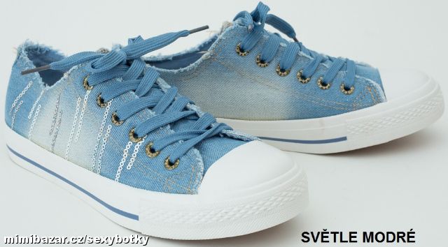 Světle modré denim tenisky vel. 38, 39 - 199kč