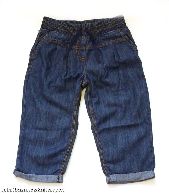 Dívčí 3/4 džíny - vel. 128 - 1x skladem