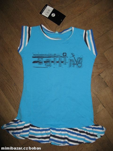 modrá tunika - letní šatičky 98/104
