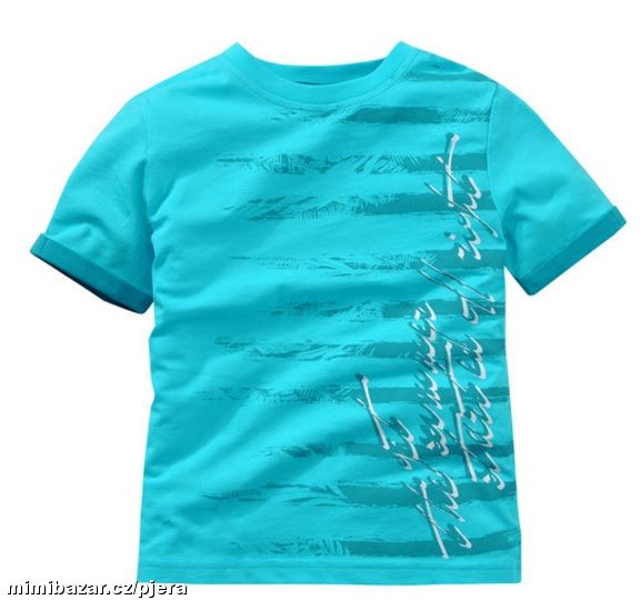 Tyrkysové tričko s nápisem