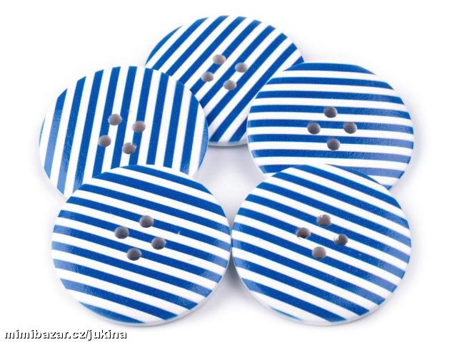 Knoflík dřevěný proužek velikost 60" NÁMOŘNÍK