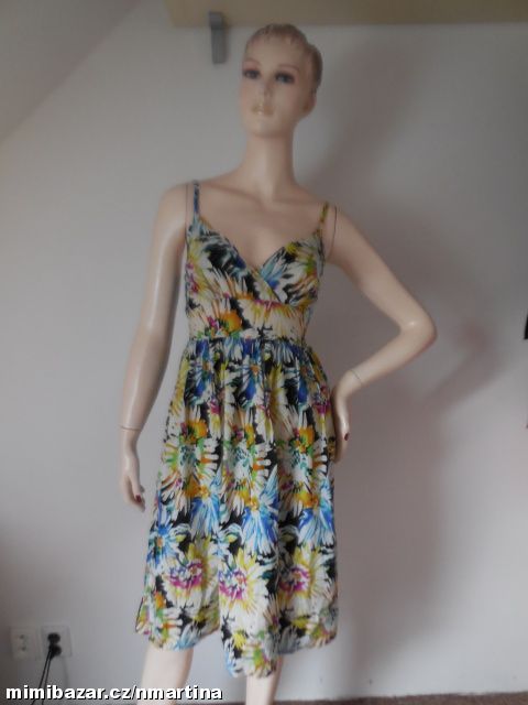 papaya květované šaty V.36 pružný pas !