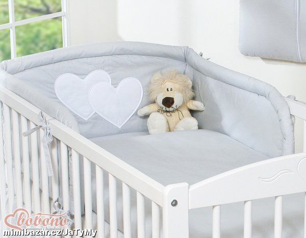 Povlečení + mantinel Srdíčka - více barev
