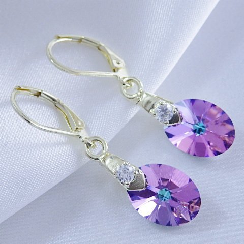 Náušnice Swarovski oválky 12mm Vitrail LightSKLADE