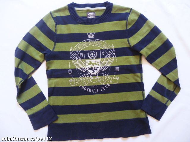 frajerský pruhovaný svetr fotbal club vel. 146