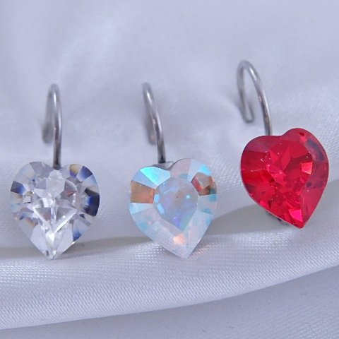 Dětské náušnice Swarovski srdíčka-SKLADEM