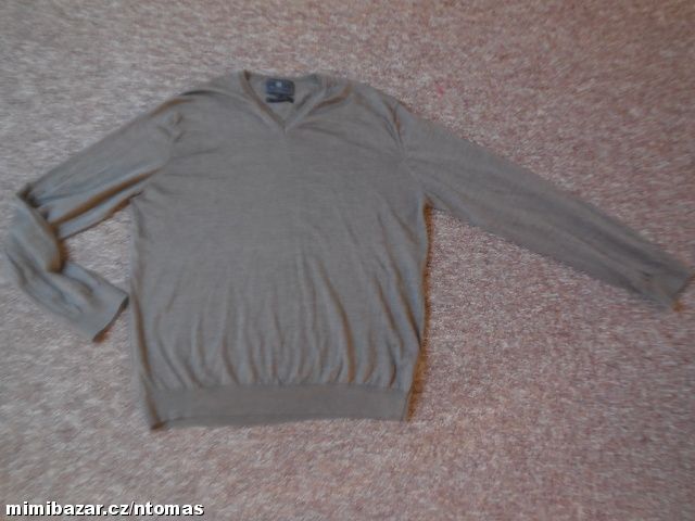 M + S hnědý luxusní svetr Merino, hedvábí !!!!!!!!!