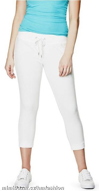 Bílé 3/4 tepláky Guess-Eliza Cropped vel. S, L, XL