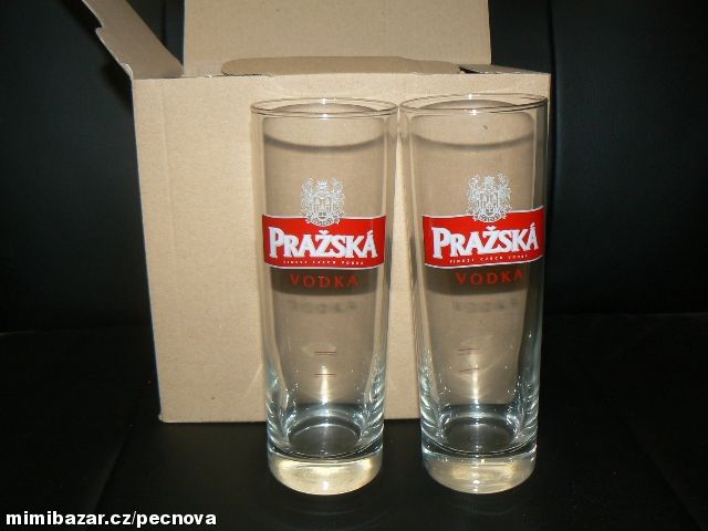6 ks SKLENKA PRAŽSKÁ VODKA