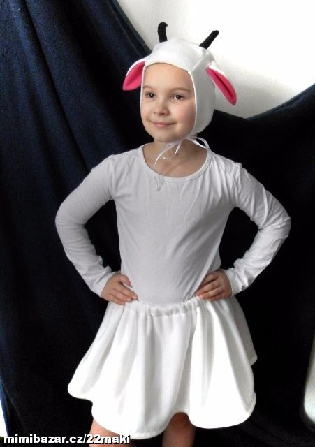 koza, kozenka, kůzle bílé, maska na karneval a jiné