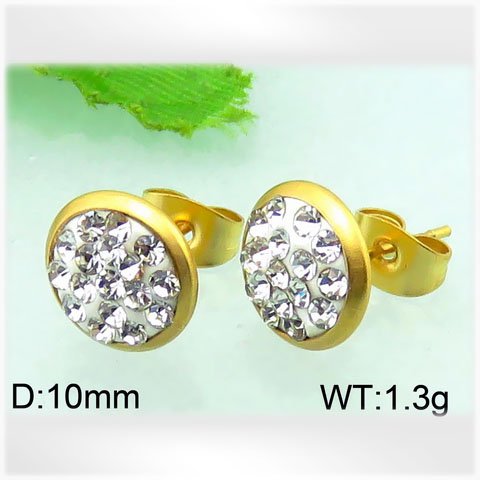 Náušnice z chirurgické oceli zlacené SKLADEM