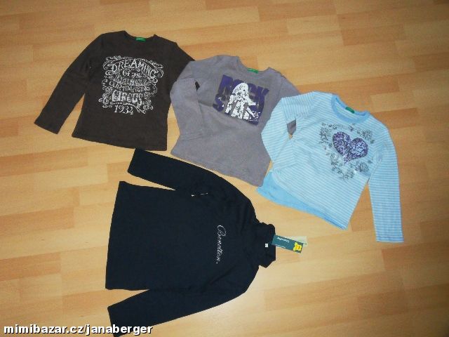 3x triko + rolák s třpytivým nápisem