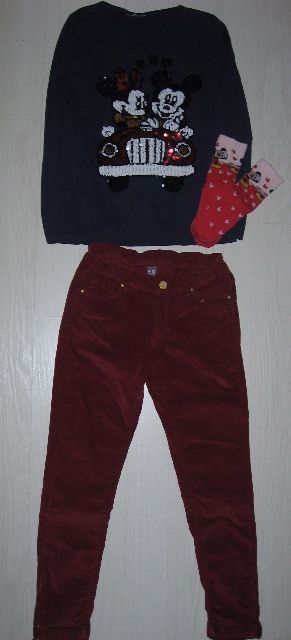 Komplet ZARA - luxusní slim manžestráky + triko