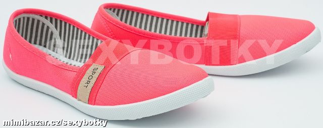 Neonově růžové Slip On tenisky vel. 37, 39 - 199 kč