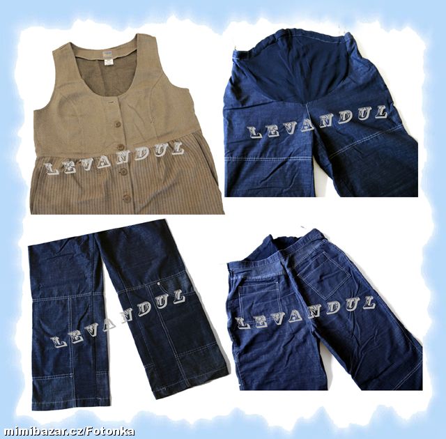 TĚHOTENSKÉ OBLEČENÍ - OVERAL + JEANS, RIFLE M-L