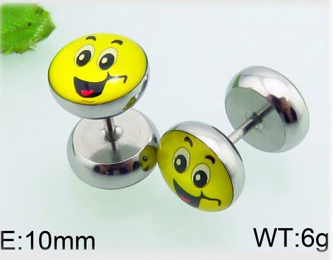 Krásná smějící se náušnička z chir.oceli-SKLADEM