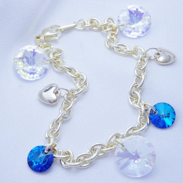 Zlacený náramek z chir. oceli Swarovski