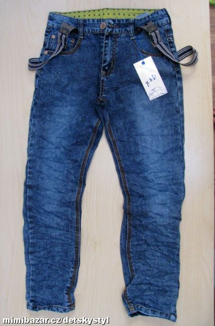 CHLAPECKÉ DŽÍNY, RIFLE + ŠLE - KŠANDY