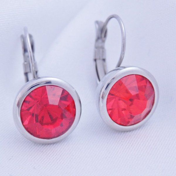 Náušnice z chirurgické oceli - Light siam-SKLADEM