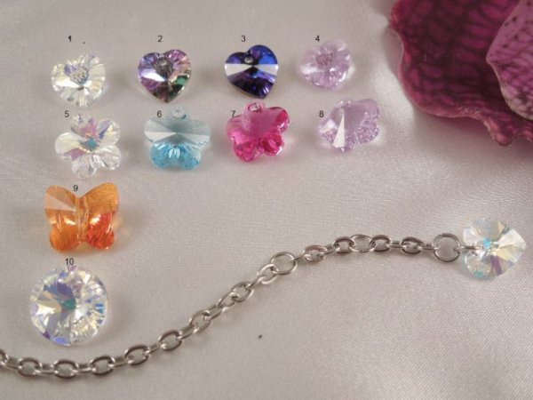 Náramek na kotník s přívěskem Swarovski-SKLADEM