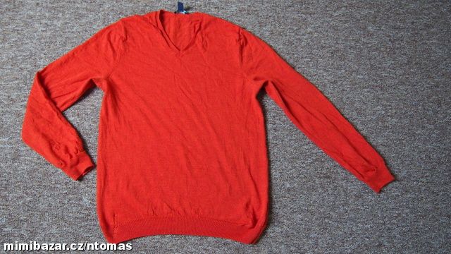 Gap luxusní pánský oranžový svetr V. L Merino !!!