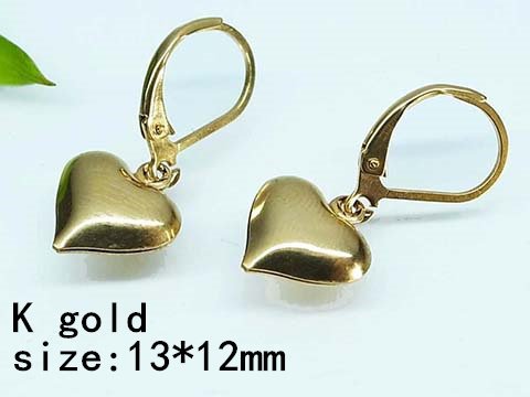 Náušnice z chir. oceli zlatá visací srdíčka SKLADE