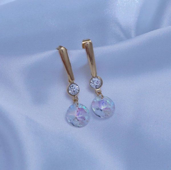 Zlacené náušnice z chirurgické oceli SKLADEM