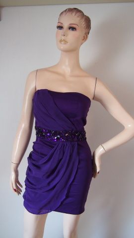 AX Paris fialové šaty s kamínky V. 38 M