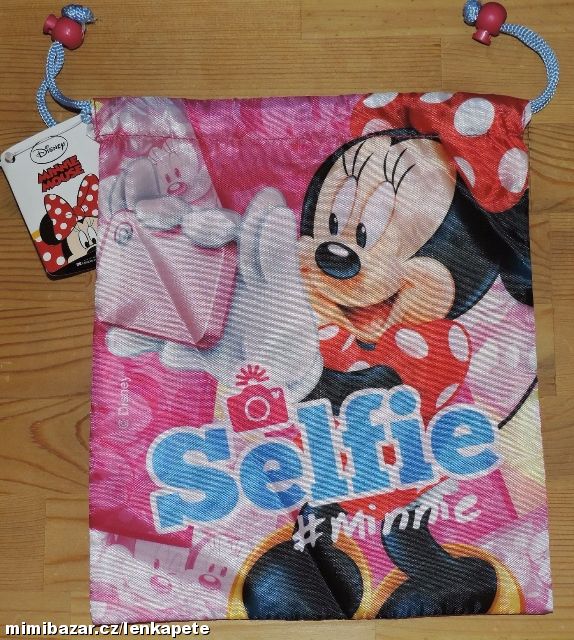 Růžový stahovací sáček MINNIE
