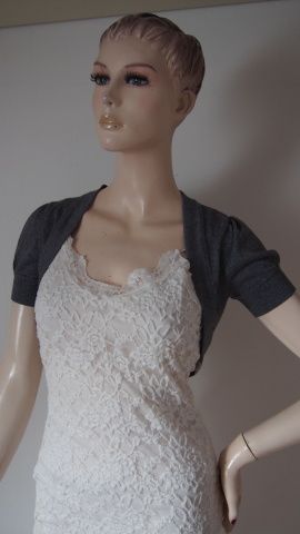 H&M šedý bolerkový svetr s metalickou nitkou V.38